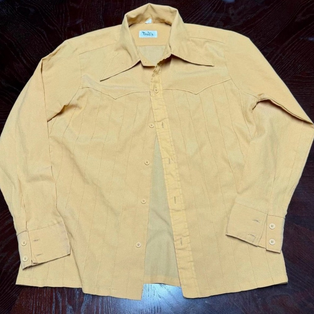 Orange Long Sleeve Button-Up Shirt